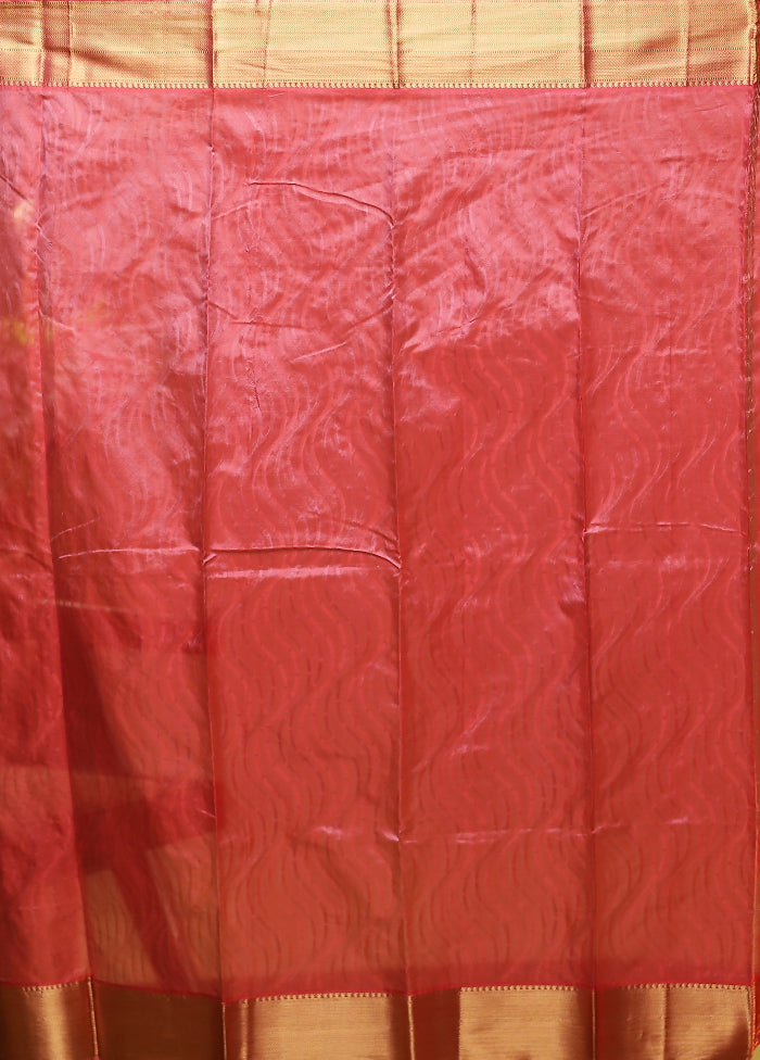 Purple Handloom Kanjivaram Pure Silk Saree With Blouse Piece