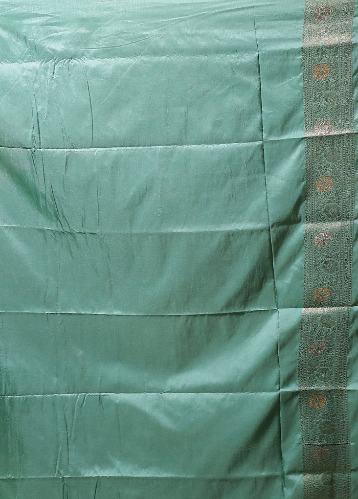 Green Dupion Silk Saree With Blouse Piece