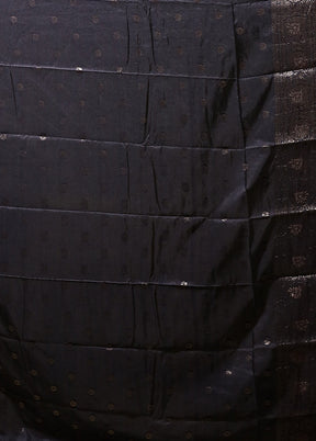 Black Dupion Silk Saree With Blouse Piece