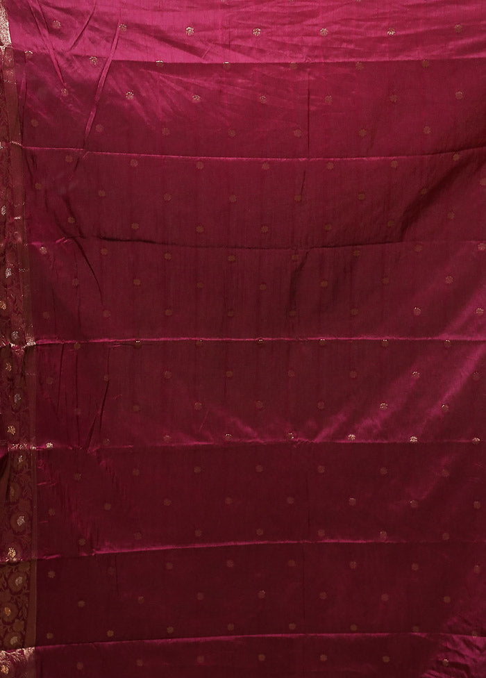 Purple Dupion Silk Saree With Blouse Piece