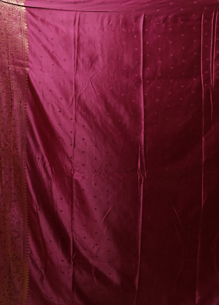 Purple Dupion Silk Saree With Blouse Piece