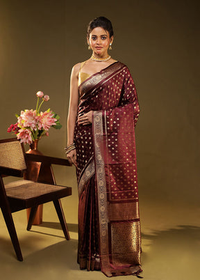 Purple Dupion Silk Saree With Blouse Piece