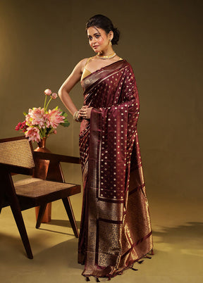 Purple Dupion Silk Saree With Blouse Piece
