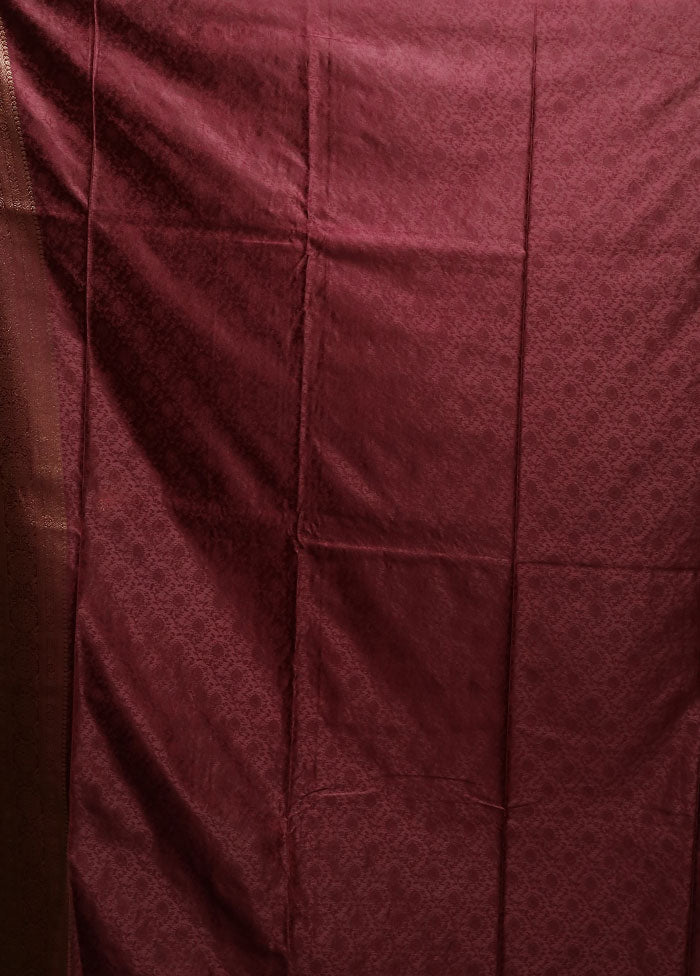 Purple Dupion Silk Saree With Blouse Piece