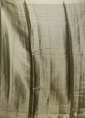 Green Dupion Silk Saree With Blouse Piece
