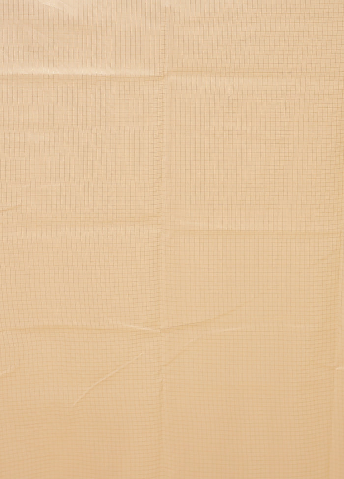Cream Organza Saree With Blouse Piece
