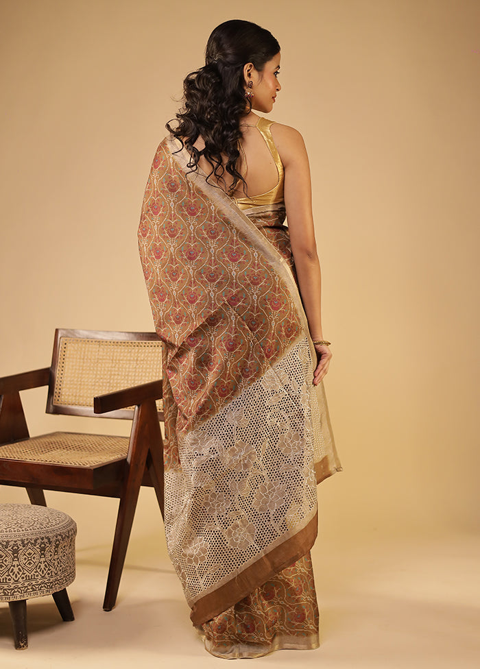 Yellow Tussar Silk Saree With Blouse Piece