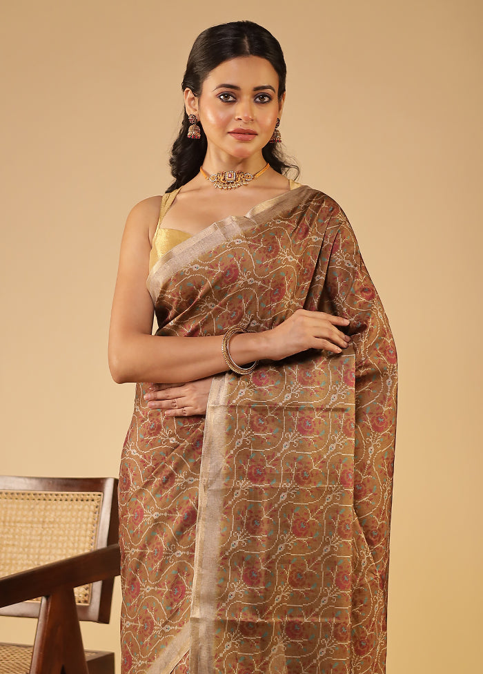Yellow Tussar Silk Saree With Blouse Piece