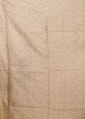 Cream Tussar Silk Saree With Blouse Piece