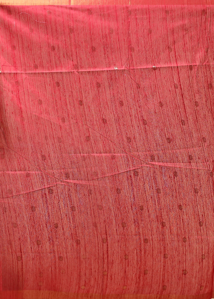 Pink Tussar Silk Saree With Blouse Piece