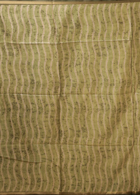 Cream Tussar Silk Saree With Blouse Piece