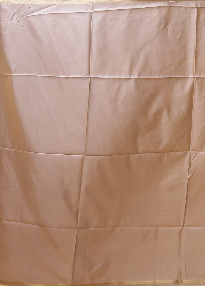 Cream Tussar Silk Saree With Blouse Piece