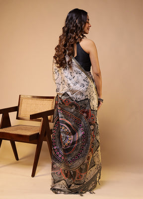 Multicolor Tussar Silk Saree With Blouse Piece