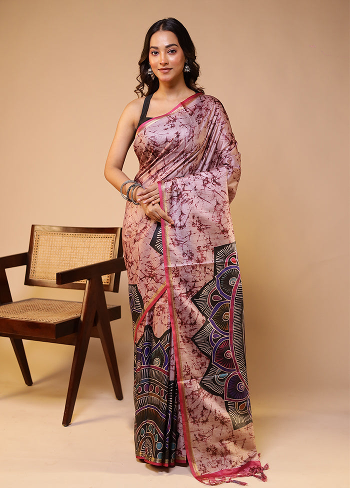 Multicolor Tussar Silk Saree With Blouse Piece
