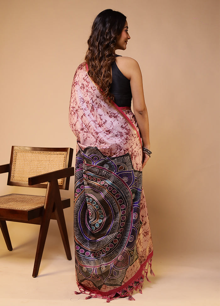 Multicolor Tussar Silk Saree With Blouse Piece