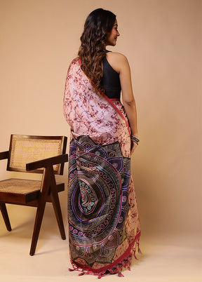 Multicolor Tussar Silk Saree With Blouse Piece