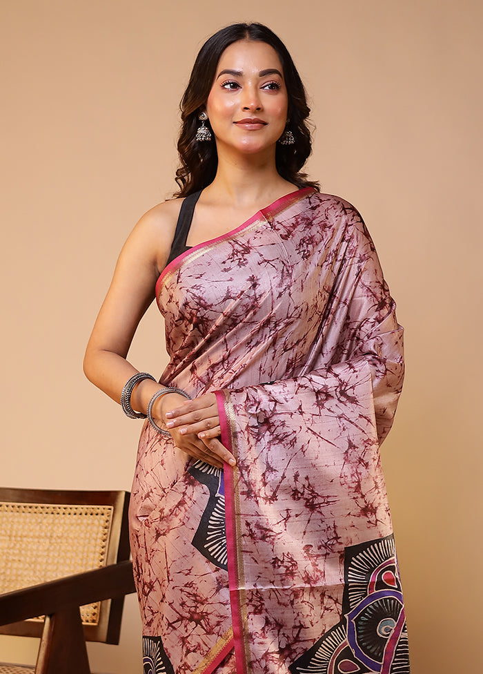 Multicolor Tussar Silk Saree With Blouse Piece