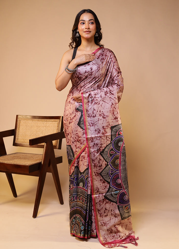 Multicolor Tussar Silk Saree With Blouse Piece