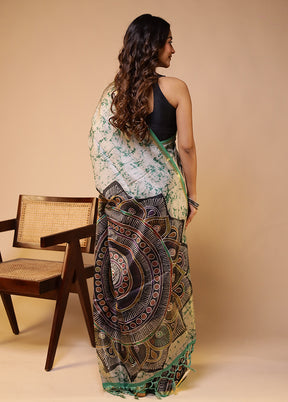 Multicolor Tussar Silk Saree With Blouse Piece