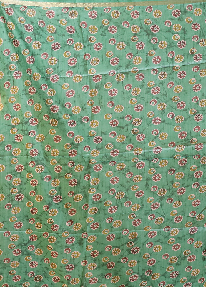 Multicolor Tussar Silk Saree With Blouse Piece