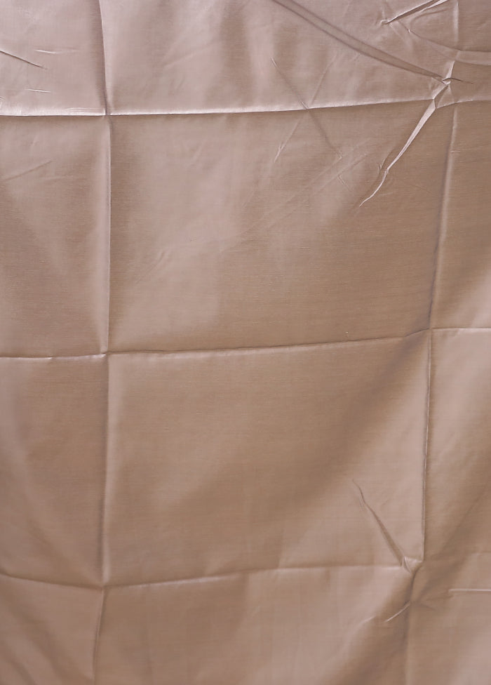 Cream Tussar Silk Saree With Blouse Piece