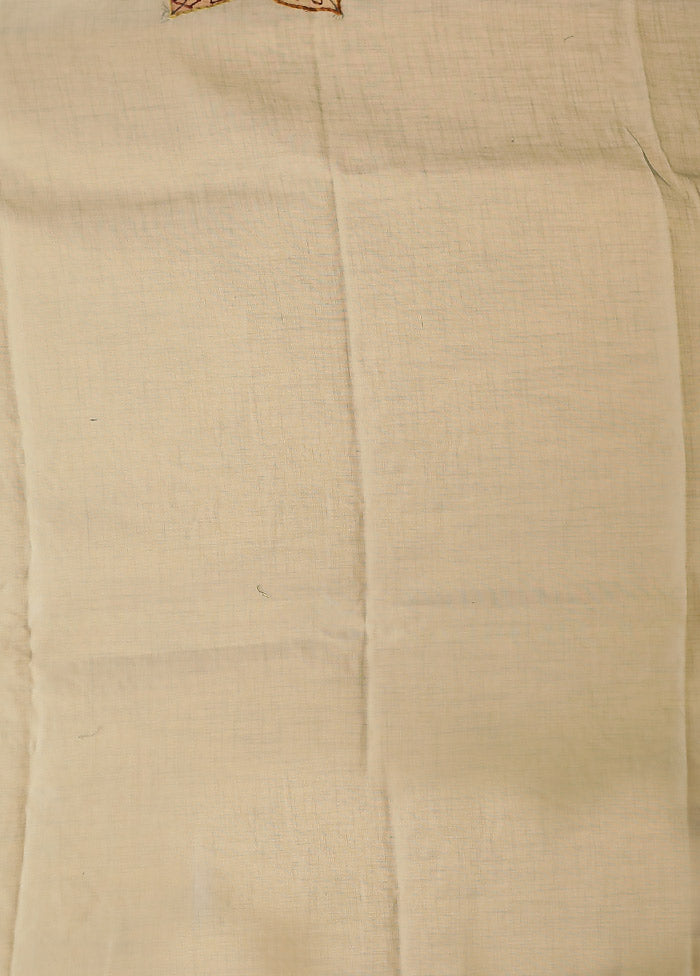 Blue Linen Silk Saree With Blouse Piece