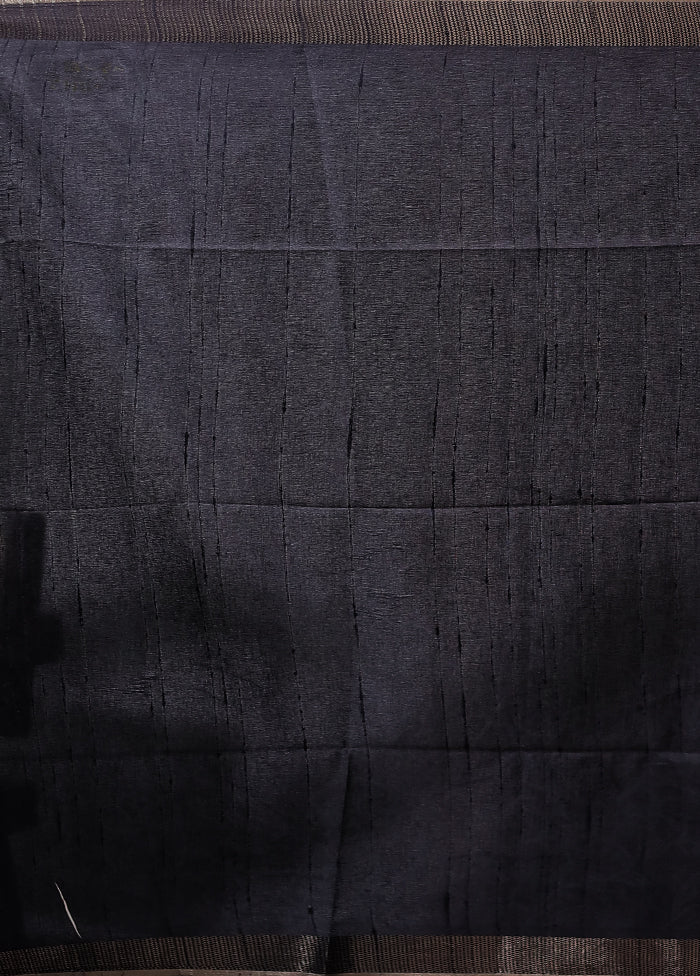 Black Cotton Saree With Blouse Piece