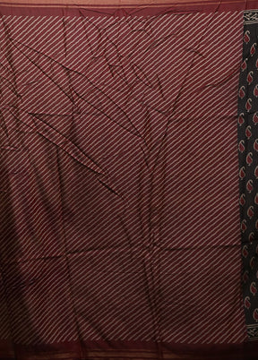 Black Chanderi Cotton Saree With Blouse Piece