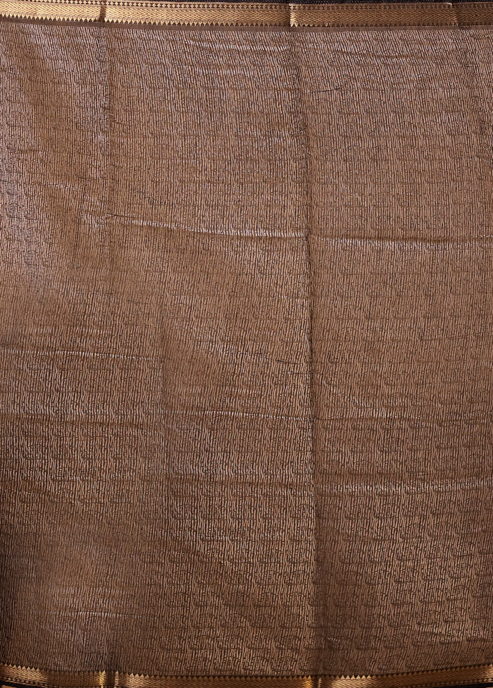 Cream Chanderi Cotton Saree With Blouse Piece