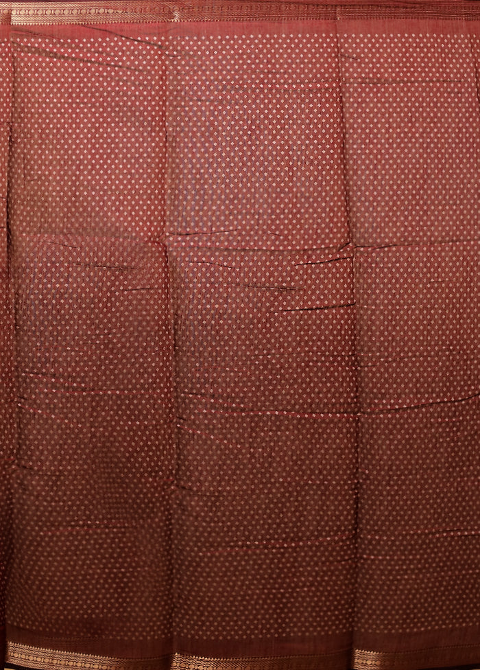 Cream Chanderi Cotton Saree With Blouse Piece