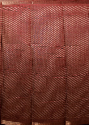 Cream Chanderi Cotton Saree With Blouse Piece