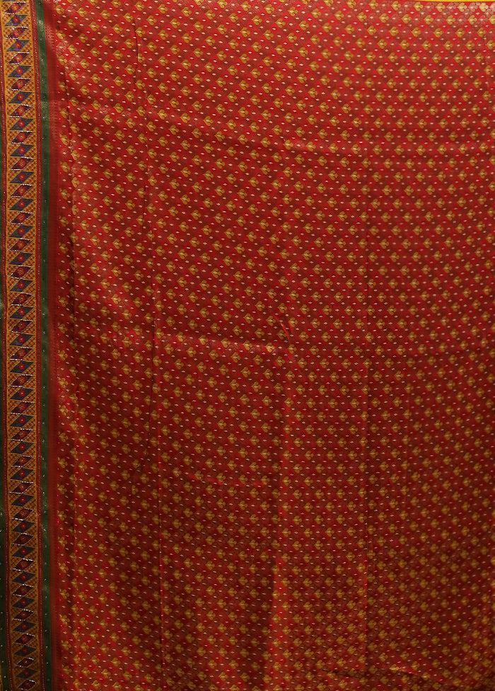 Yellow Handloom Pure Georgette Saree With Blouse Piece