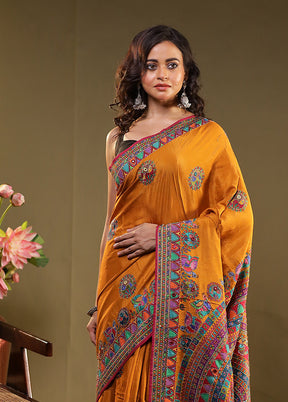 Multicolor Georgette Saree With Blouse Piece