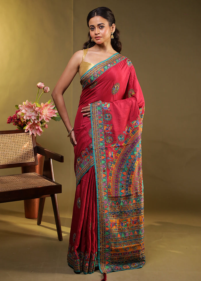 Multicolor Georgette Saree With Blouse Piece