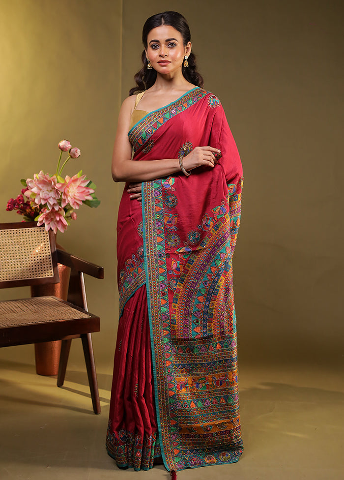 Multicolor Georgette Saree With Blouse Piece