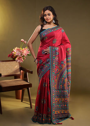 Multicolor Georgette Saree With Blouse Piece