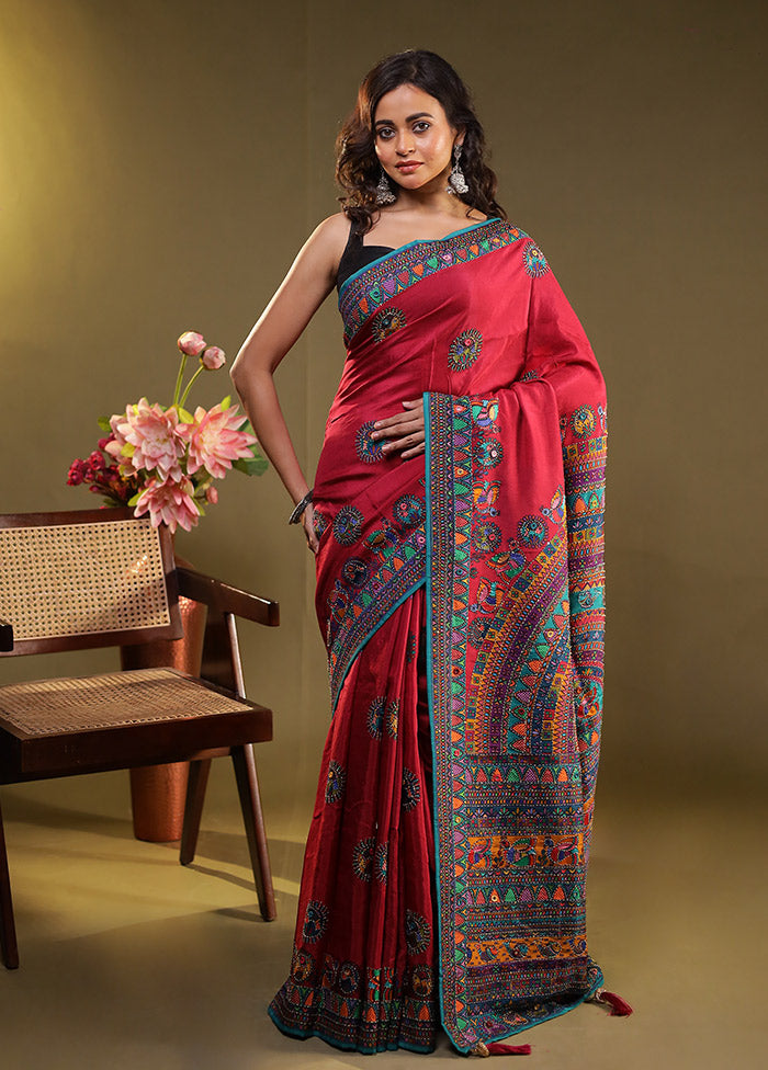 Multicolor Georgette Saree With Blouse Piece
