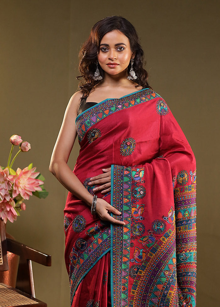 Multicolor Georgette Saree With Blouse Piece