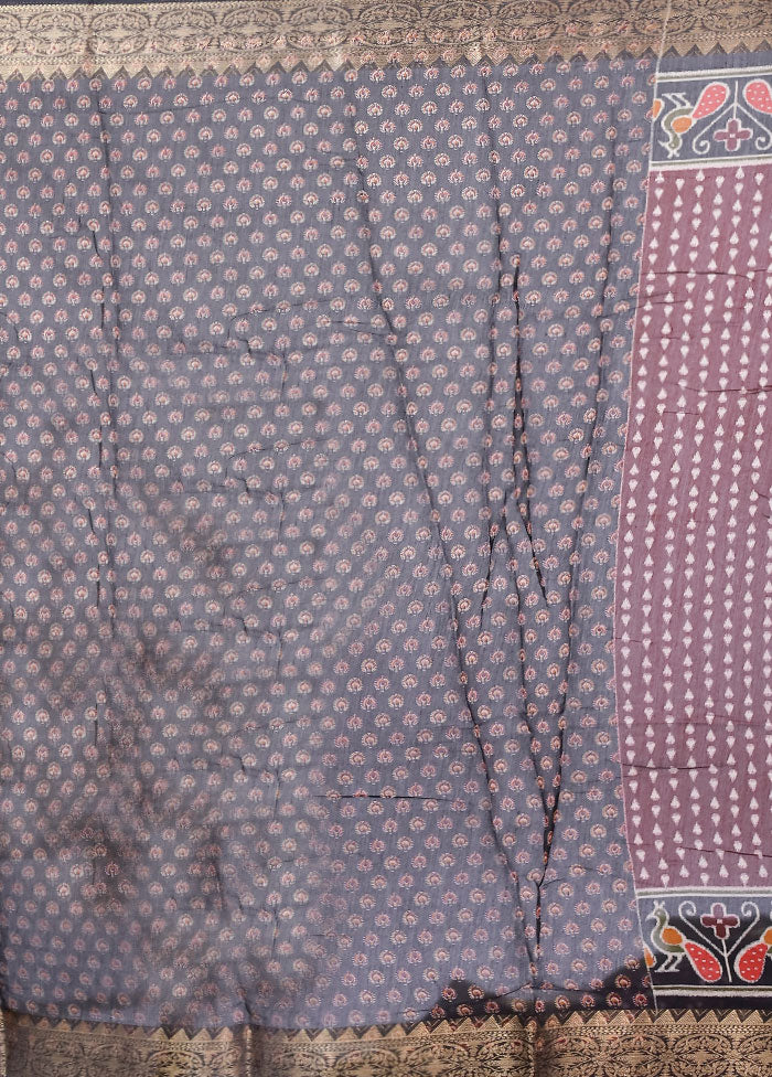 Maroon Chanderi Cotton Saree With Blouse Piece