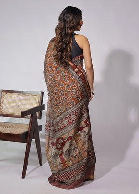 Yellow Chanderi Cotton Saree With Blouse Piece