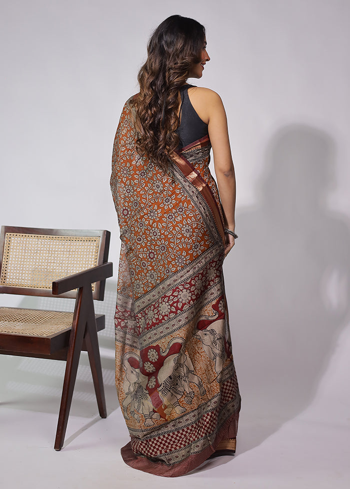 Yellow Chanderi Cotton Saree With Blouse Piece