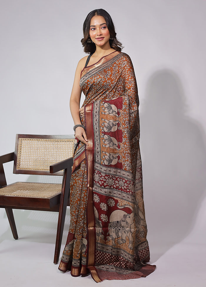 Yellow Chanderi Cotton Saree With Blouse Piece
