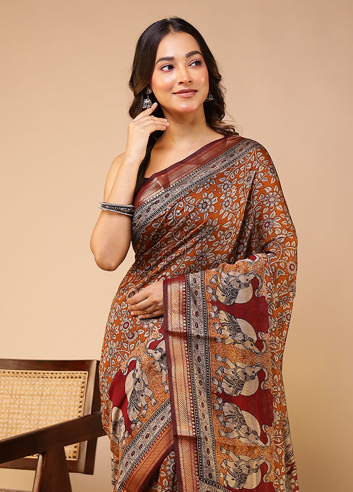 Yellow Chanderi Cotton Saree With Blouse Piece