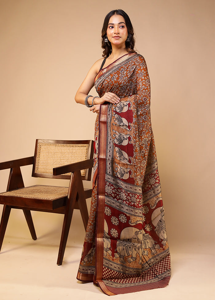 Yellow Chanderi Cotton Saree With Blouse Piece