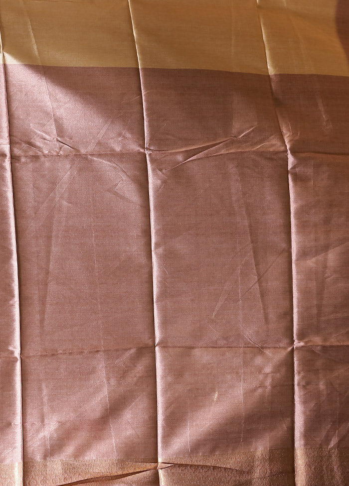 Cream Tussar Silk Saree With Blouse Piece