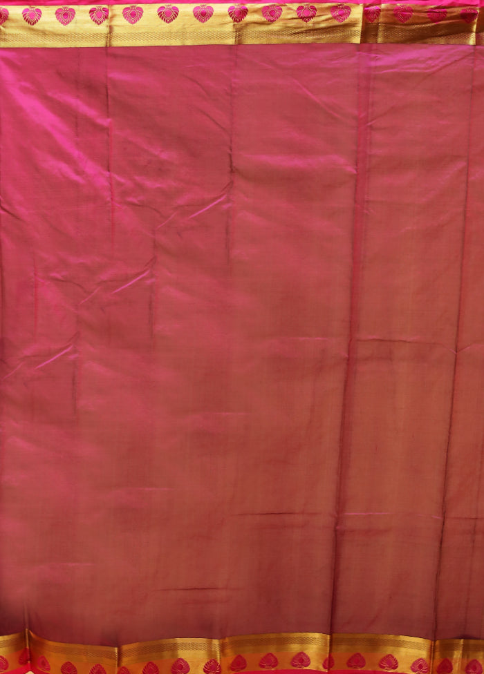 Blue Handloom Kanjivaram Pure Silk Saree With Blouse Piece