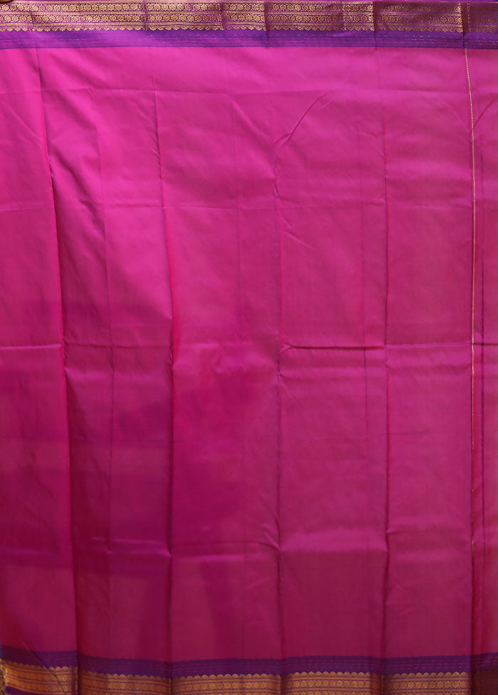 Blue Kanjivaram Silk Saree With Blouse Piece