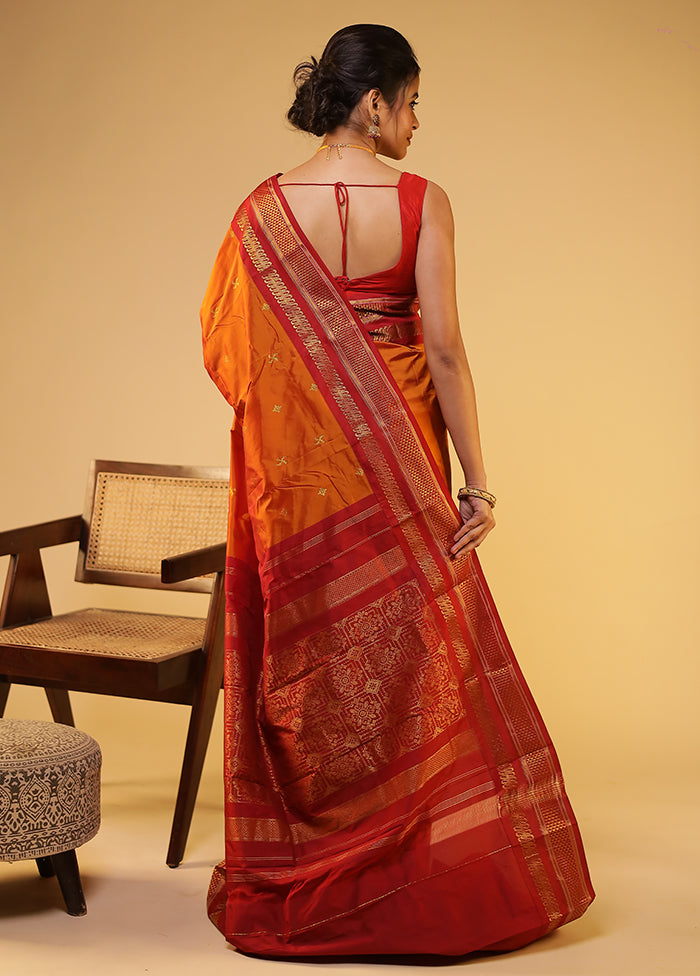 Yellow Kanjivaram Silk Saree With Blouse Piece