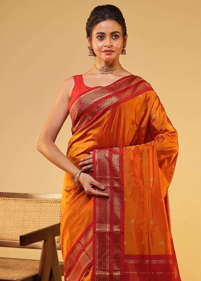 Yellow Kanjivaram Silk Saree With Blouse Piece