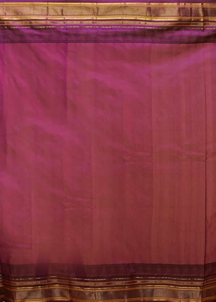 Cream Gadwal Pure Silk Saree Without Blouse Piece